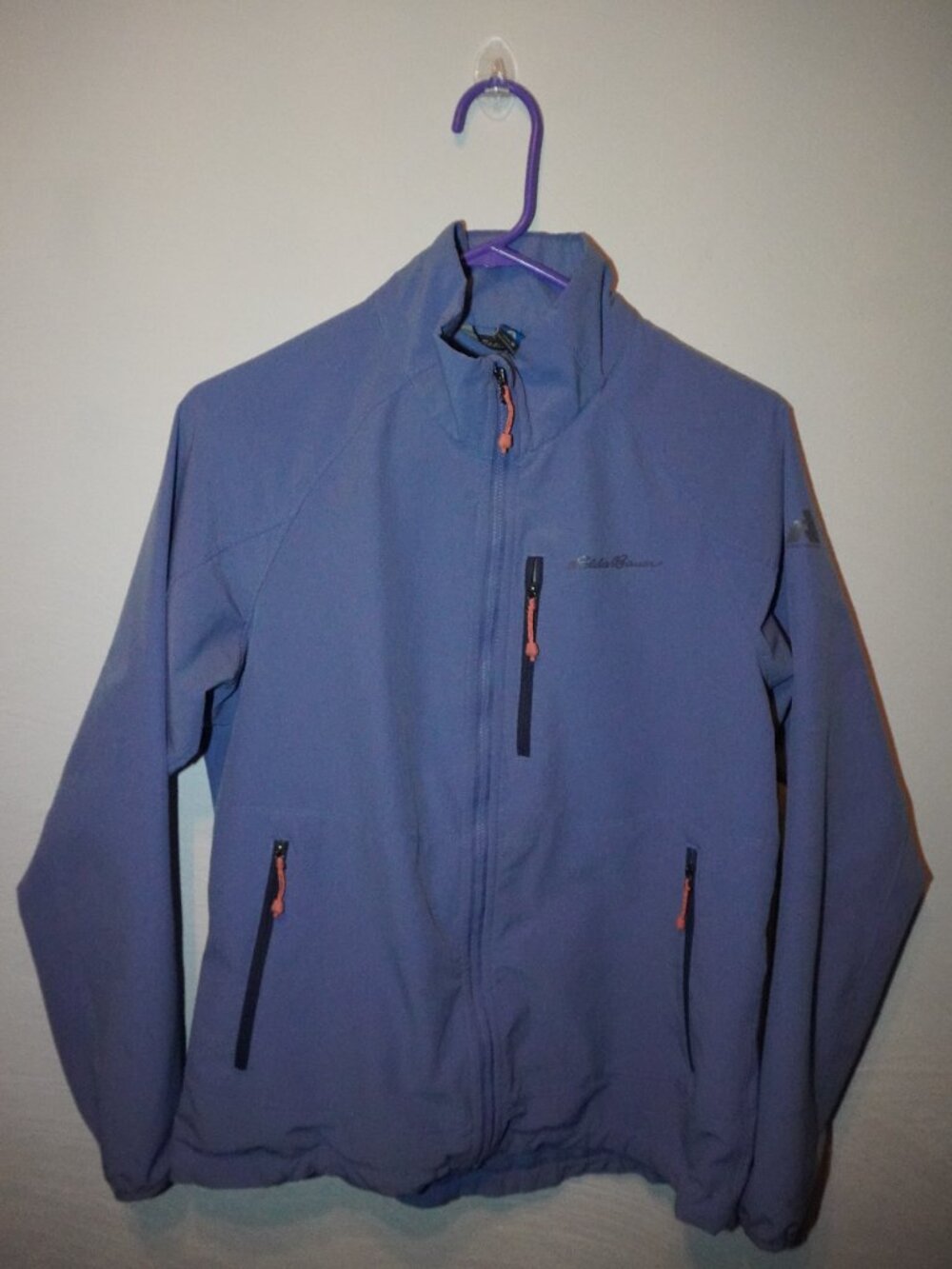 Eddie Bauer Lilac Windbreaker with Adjustable Strap and Zip up Pockets
